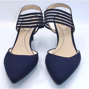 LifeStride Soft System Womens Navy Pointed-Toe Strappy Heels Size 8 Party Siren